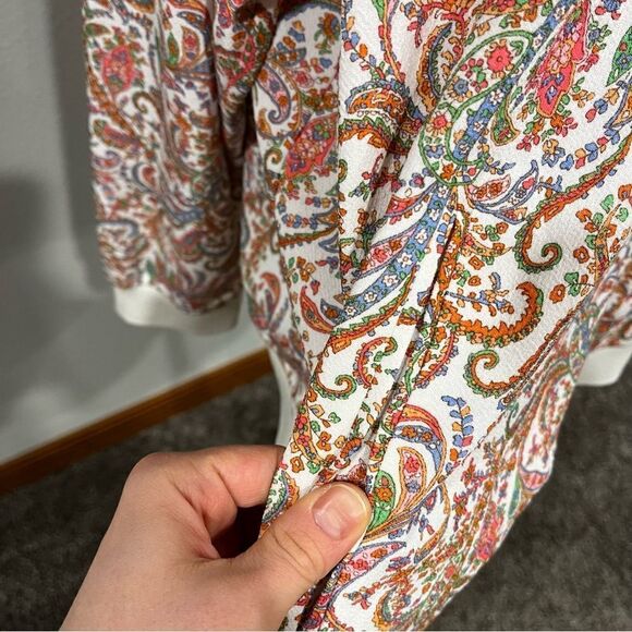 Ruff Hewn plus Size zip up paisley print light sweatshirt - Picture 6 of 14